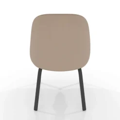 Sofia Chaise basse cosy en simili avec pieds en métal