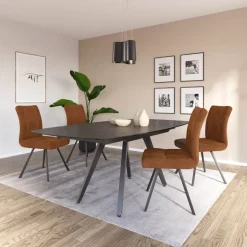 SofiaTable moderne extensible en céramique avec pieds en métal