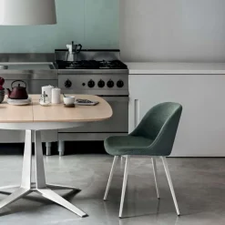 Sonny Midj® Chaise design coque bicolore en tissu et métal laqué