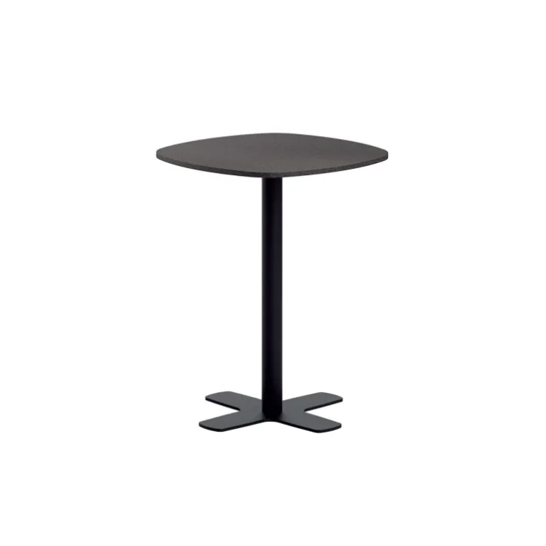 Spinner Table snack de cuisine en stratifié avec pied central coins arrondis
