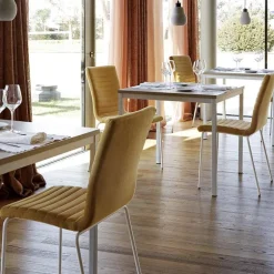 Star Midj® Chaise moderne empilable en tissu et métal