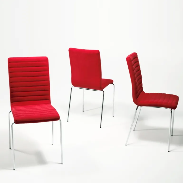 Star Midj® Chaise moderne empilable en tissu et métal