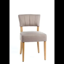 Steffi 2 Chaise matelassée en tissu et bois