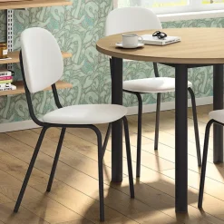 STR5 Chaise de cuisine en simili et métal