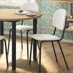 STR5 Chaise de cuisine en simili et métal