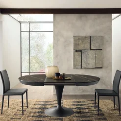 Sun Table ronde en céramique extensible pied tulipe