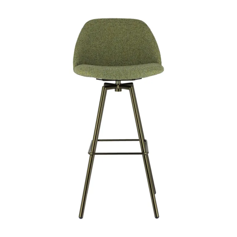 Swiftie Tabouret de bar pivotant en tissu et pieds métal