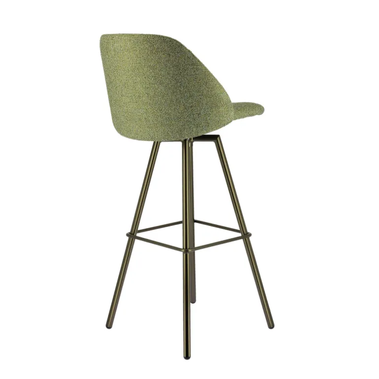 Swiftie Tabouret de bar pivotant en tissu et pieds métal