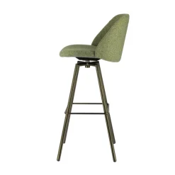 Swiftie Tabouret de bar pivotant en tissu et pieds métal