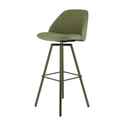 Swiftie Tabouret de bar pivotant en tissu et pieds métal