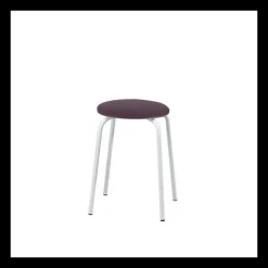 TabRond Tabouret bas empilable en métal et simili