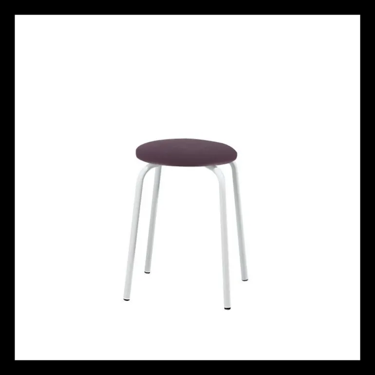 TabRond Tabouret bas empilable en métal et simili