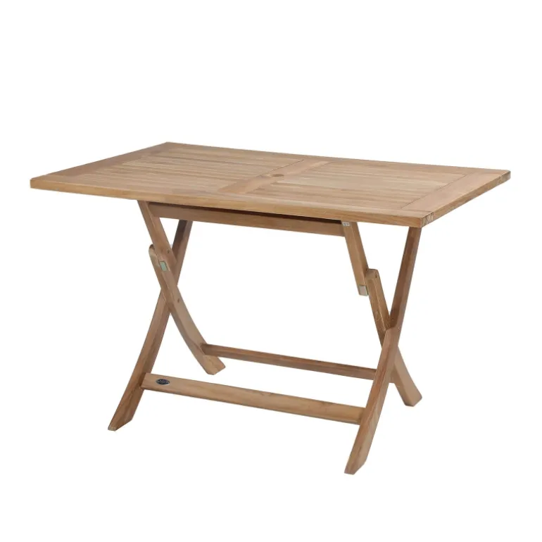 TanamaTable de jardin rectangulaire pliante en teck massif