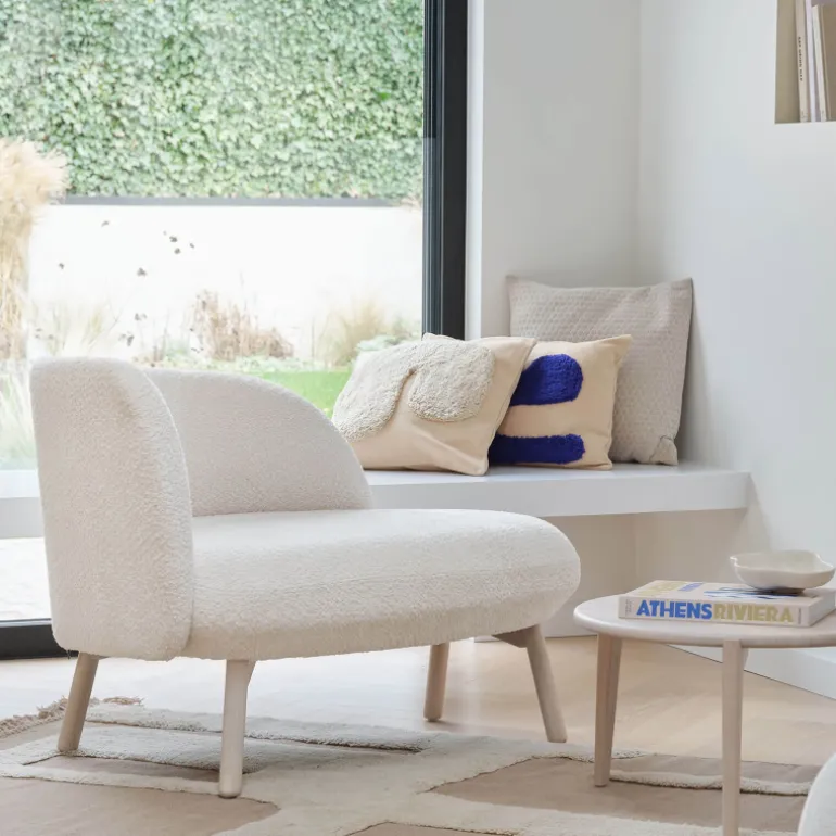 Thalia Mobitec ® Banquette cosy en tissu avec pieds en bois