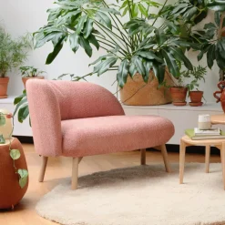 Thalia Mobitec ® Banquette cosy en tissu avec pieds en bois