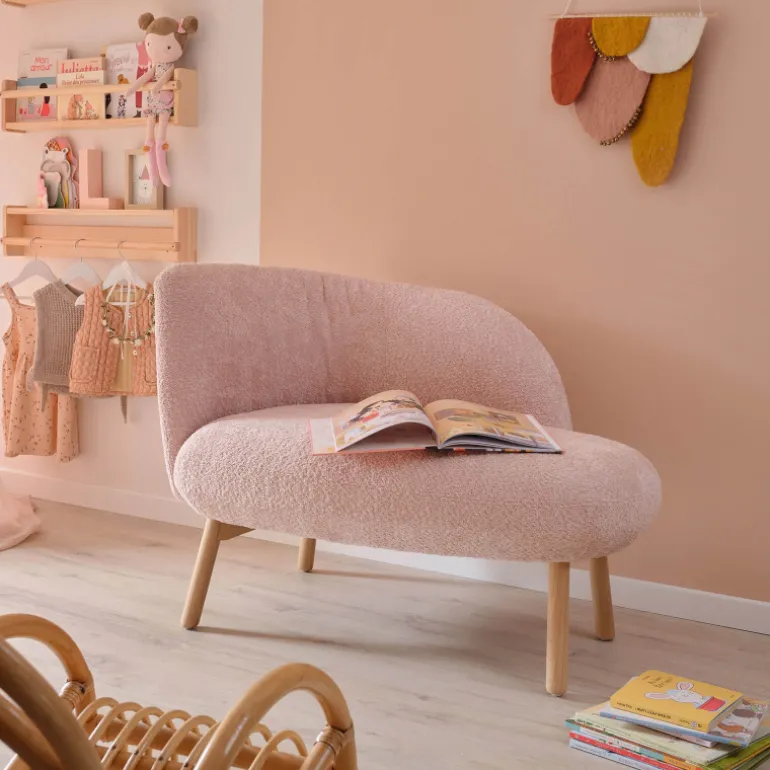 Thalia Mobitec ® Banquette cosy en tissu avec pieds en bois