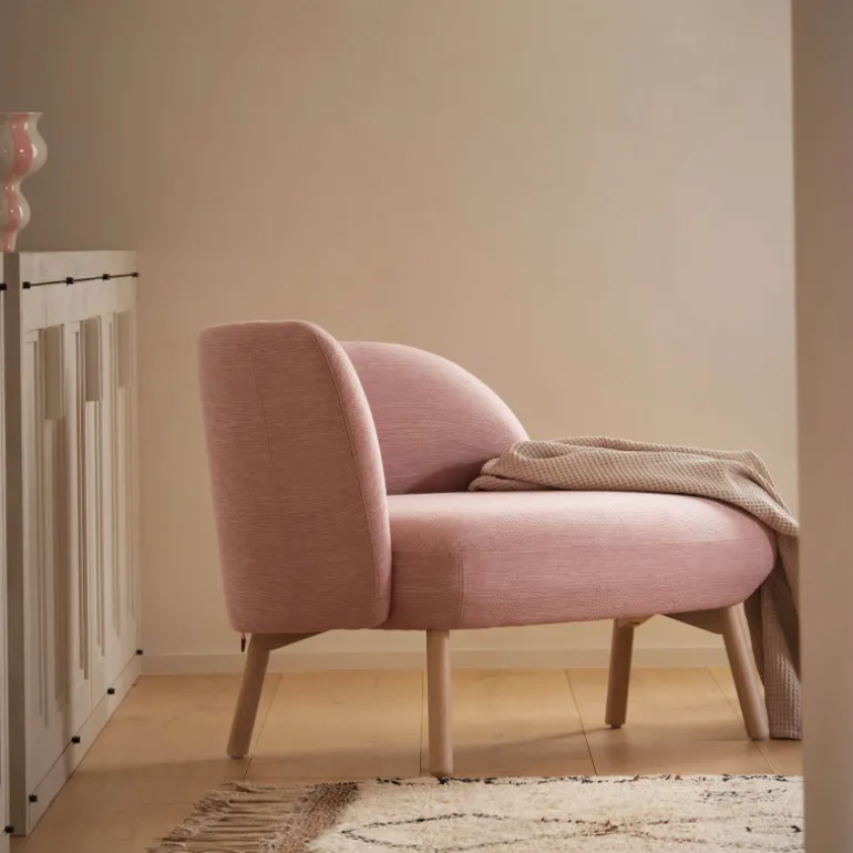 Thalia Mobitec ® Banquette cosy en tissu avec pieds en bois