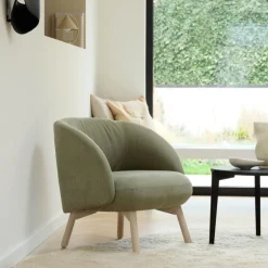 Thalia Mobitec ® Fauteuil confortable en tissu avec pieds en bois