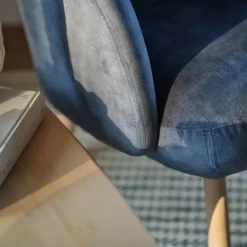 Thalia Mobitec ® Fauteuil confortable en tissu avec pieds en bois