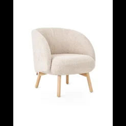 Thalia Mobitec ® Fauteuil confortable en tissu avec pieds en bois