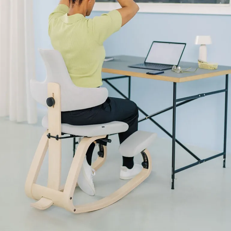 ThatSit Varier® Chaise de bureau ergonomique à bascule en tissu et bois