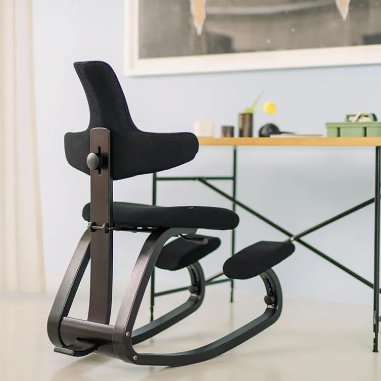 ThatSit Varier® Chaise de bureau ergonomique à bascule en tissu et bois