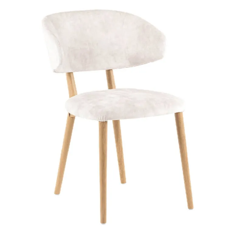 Toro Mobitec® Chaise moderne avec dossier incurvé en tissu et bois