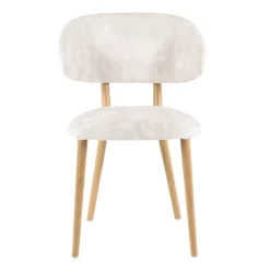 Toro Mobitec® Chaise moderne avec dossier incurvé en tissu et bois