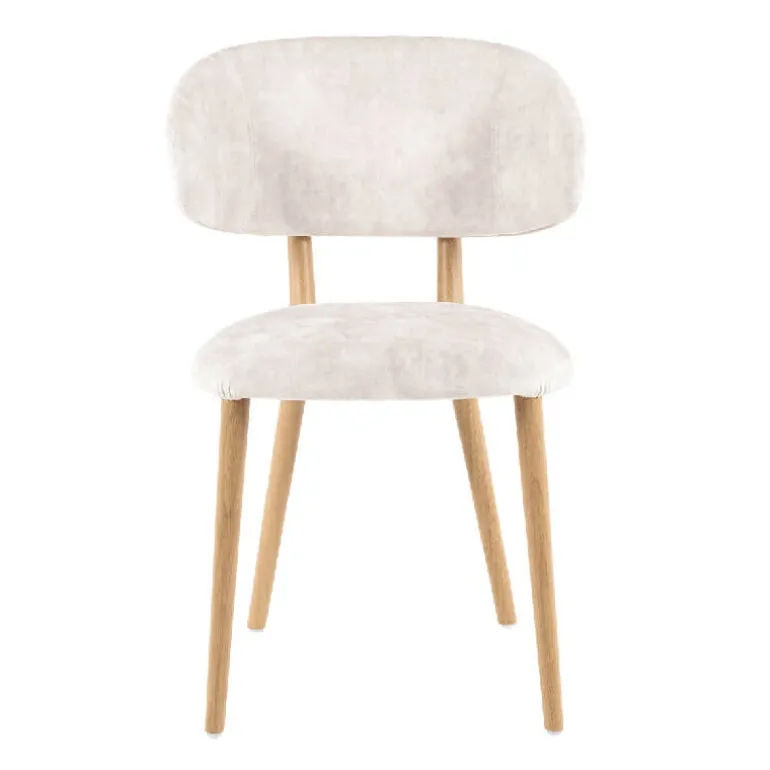 Toro Mobitec® Chaise moderne avec dossier incurvé en tissu et bois