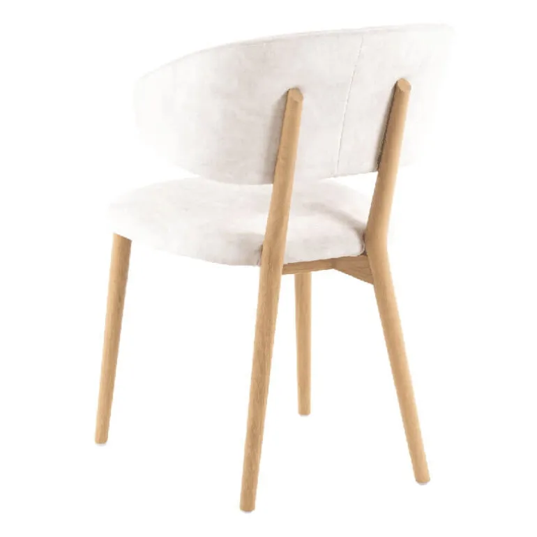 Toro Mobitec® Chaise moderne avec dossier incurvé en tissu et bois