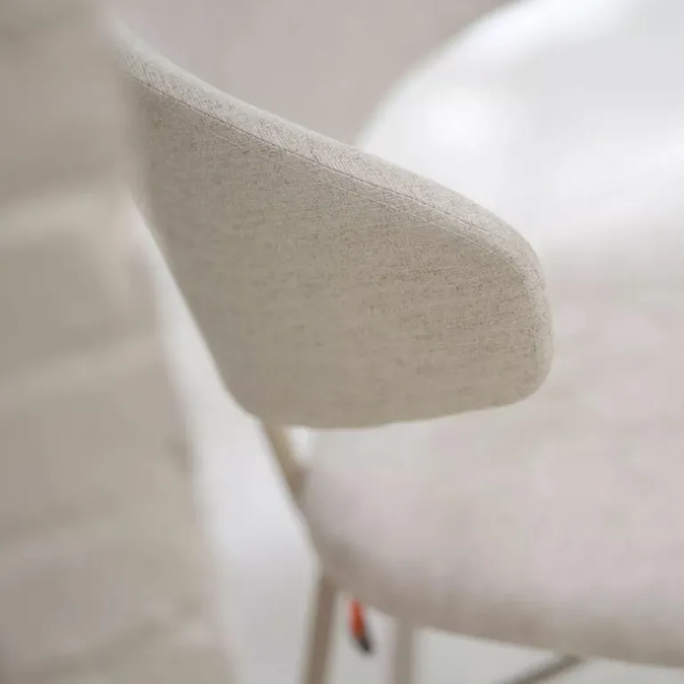 Toro Mobitec® Chaise moderne avec dossier incurvé en tissu et bois