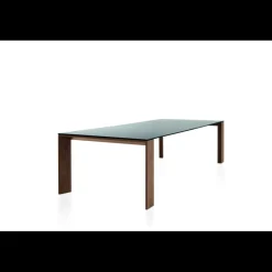 Toronto Sovet® Table design rectangulaire en verre piétement bois