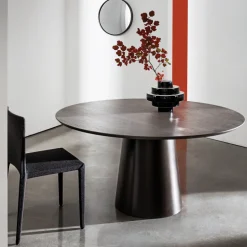 Totem Sovet® Table design ronde plateau bois