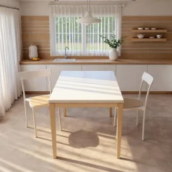 Toy bois Table de cuisine en verre avec rallonge