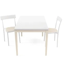 Toy bois Table de cuisine en verre avec rallonge