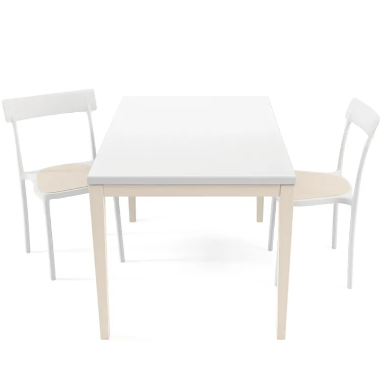 Toy bois Table de cuisine en verre avec rallonge