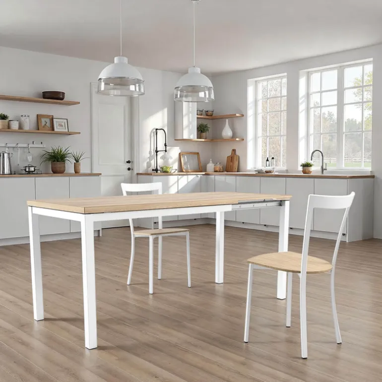 Toy métal Table de cuisine avec rallonge hauteur 75 cm