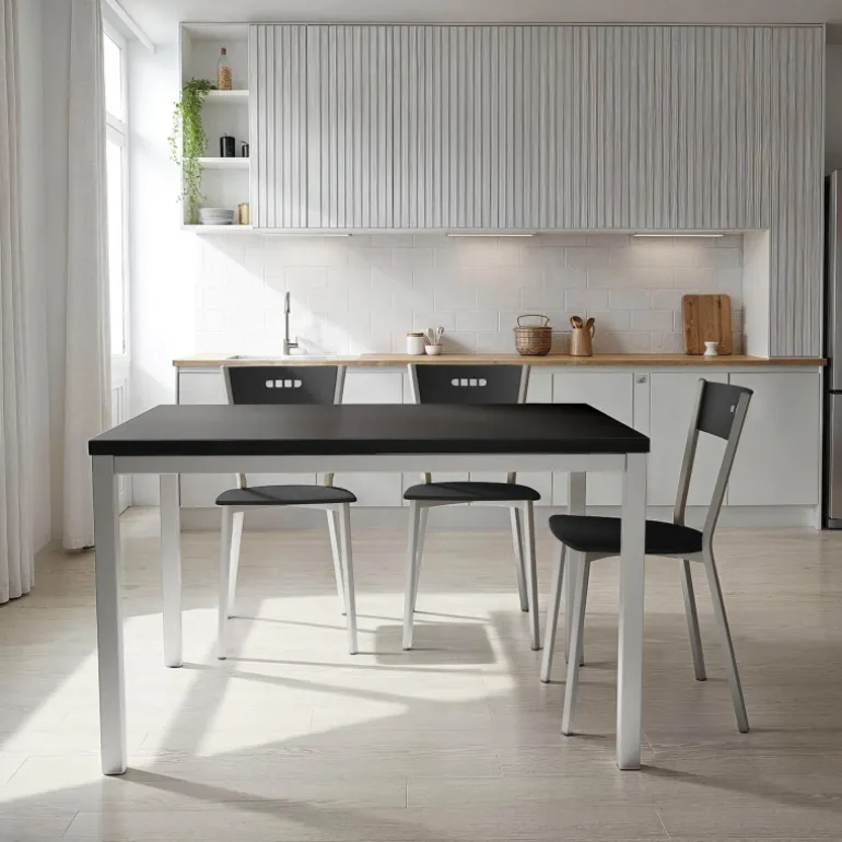 Toy métal Table de cuisine en céramique avec rallonge hauteur 75 cm