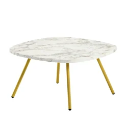 Trevi Table basse carrée moderne en stratifié avec pieds en métal