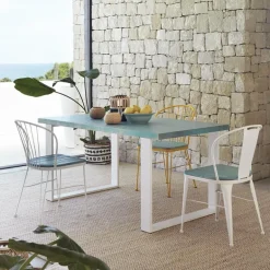 Tudela Chaise en métal vintage avec dossier filaire