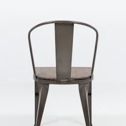 Turia 631 Chaise industrielle vintage en métal avec assise bois