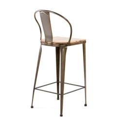 Turia TB 317 Tabouret industriel en métal et bois