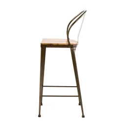 Turia TB 317 Tabouret industriel en métal et bois