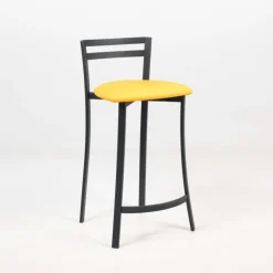 Urane Carrier® Tabouret snack avec dossier bas en synthétique et métal made in France