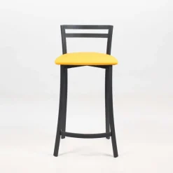 Urane Carrier® Tabouret snack avec dossier bas en synthétique et métal made in France