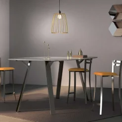 Urane Carrier® Tabouret snack avec dossier bas en synthétique et métal made in France