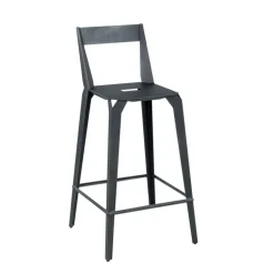 Valence Carrier® Tabouret snack industriel français en métal avec dossier