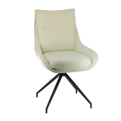 ValentineChaise pivotante en tissu avec poignée et pieds en métal