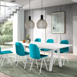 Veneto Table moderne rectangulaire en stratifié avec pieds obliques