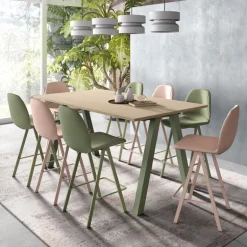 Veneto Table snack moderne stratifié avec pieds obliques